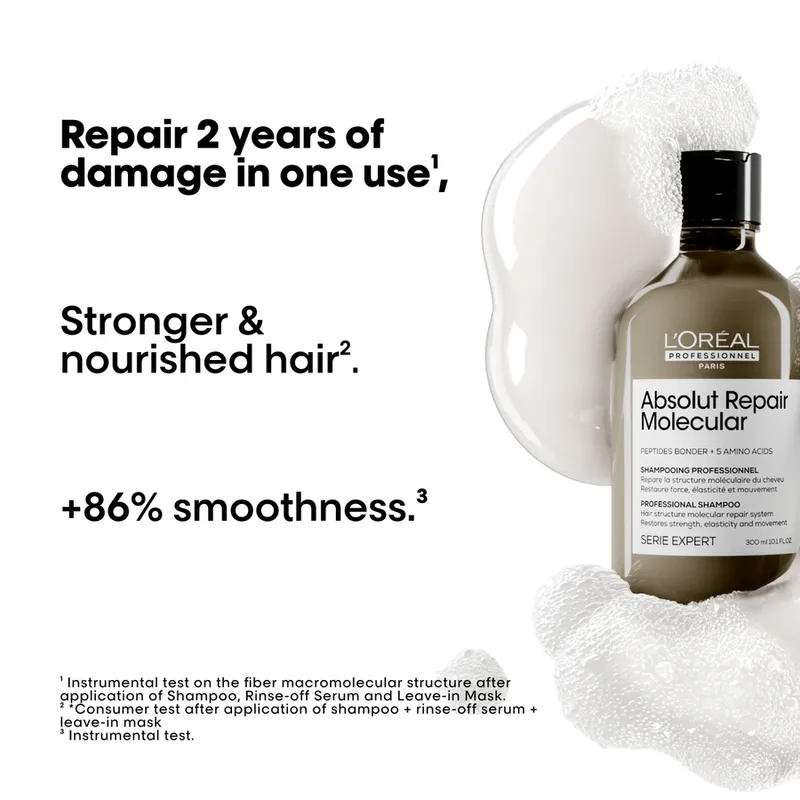 Bild 8 för L'Oréal Professionnel Absolut Repair Molecular  Shampoo 300 ml