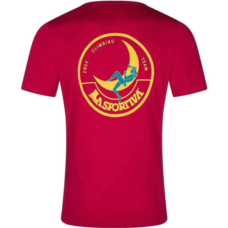 Bild 2 för La Sportiva Climbing on the Moon T-Shirt M Fucsia/Giallo