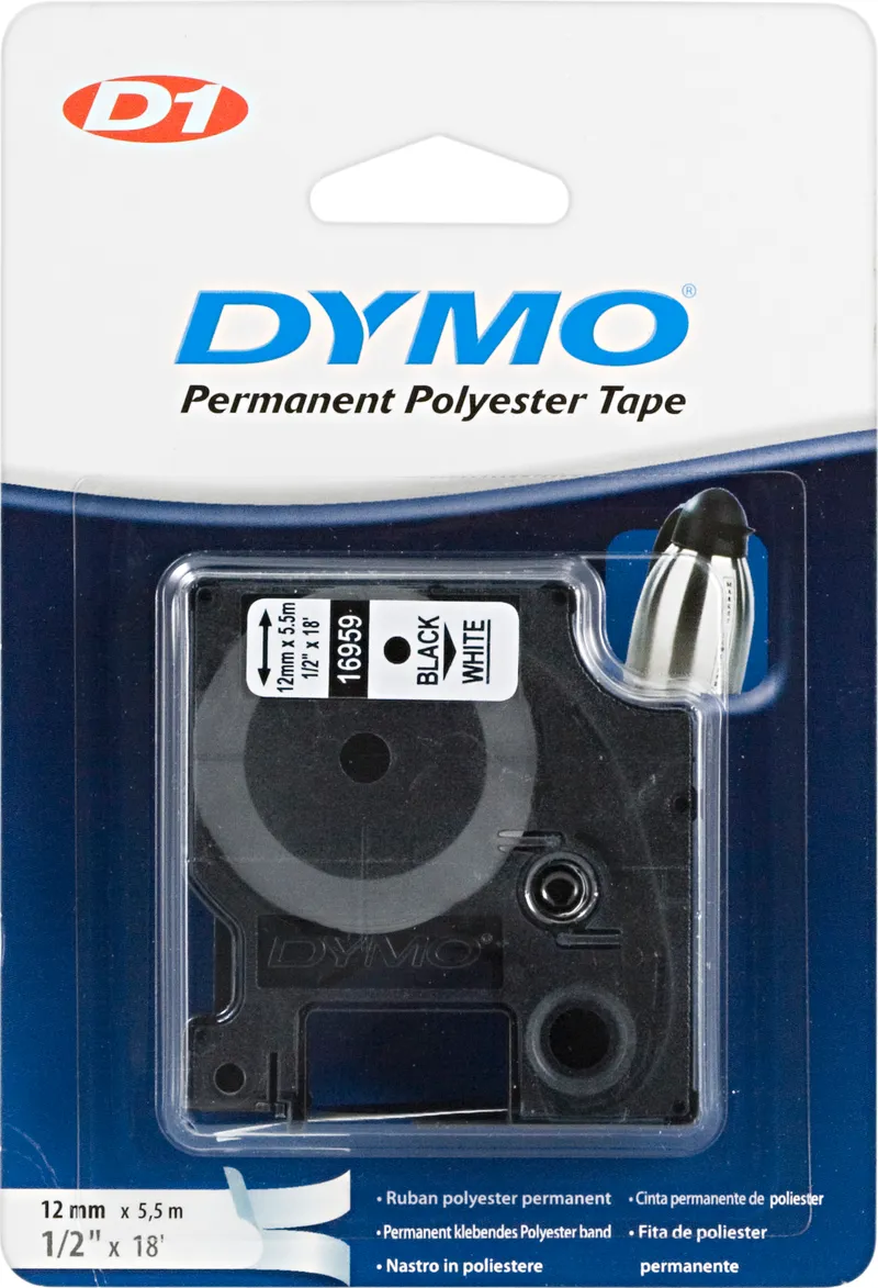 Bild 1 för Labeltape DYMO® D1 sort på hvid 12mm x 5,5m