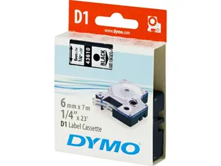 Produktfoto för Labeltape DYMO® D1 sort på klar 6mm x 7m