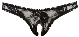 Produktfoto för Lace Open Crotch String Black