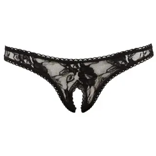 Produktfoto för Lace Open Crotch String Black