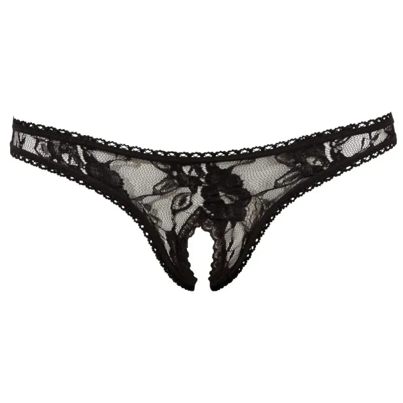 Bild 1 för Lace Open Crotch String Black