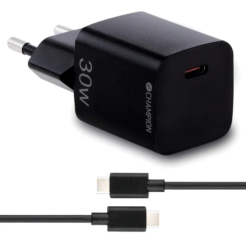 Bild 1 för Laddare 30W + USB-C Kabel Svart