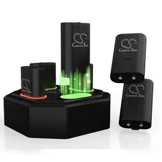 Produktfoto för Laddare med 4 x 1200mWh uppladdningsbart batteripaket för Xbox XSS, Xbox XSX, Xbox X1, Xbox X1 Elite-kontroll med laddningsstation – svart