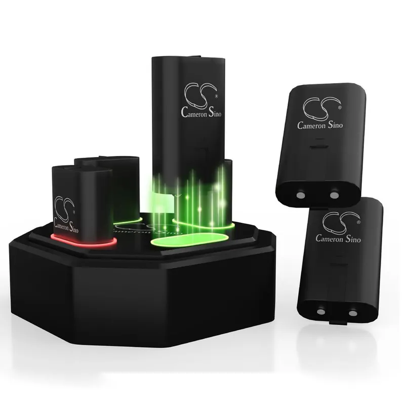 Alternativ bild 0 för Laddare med 4 x 1200mWh uppladdningsbart batteripaket för Xbox XSS, Xbox XSX, Xbox X1, Xbox X1 Elite-kontroll med laddningsstation – svart