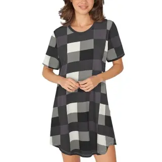 Produktfoto för Lady Avenue Bamboo Bigshirt Grårutig Small Dam