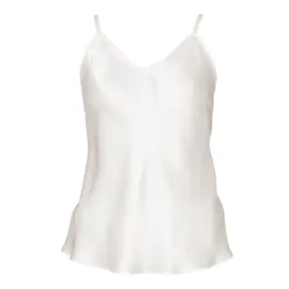 Produktfoto för Lady Avenue Pure Silk Camisole With Cording Benvit silke Small Dam