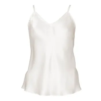 Alternativ bild 0 för Lady Avenue Pure Silk Camisole With Cording Benvit silke X-Large Dam