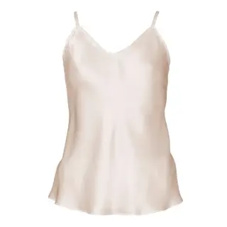 Produktfoto för Lady Avenue Pure Silk Camisole With Cording Champagne silke X-Small Dam