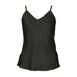 Produktfoto för Lady Avenue Pure Silk Camisole With Cording Svart silke Medium Dam