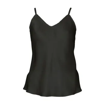 Alternativ bild 0 för Lady Avenue Pure Silk Camisole With Cording Svart silke X-Large Dam