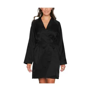 Produktfoto för Lady Avenue Satin Short Kimono Svart Large Dam
