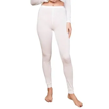 Alternativ bild 0 för Lady Avenue Silk Jersey Long Tights Benvit silke XX-Large Dam