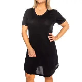 Produktfoto för Lady Avenue Silk Jersey Nightgown Svart silke XX-Large Dam