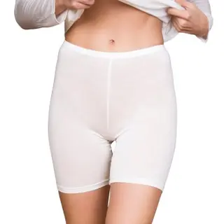 Produktfoto för Lady Avenue Silk Jersey Short Tights Benvit silke Large Dam