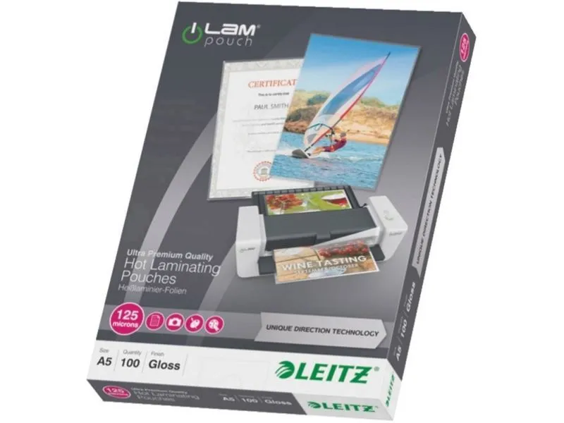 Alternativ bild 0 för Lamineringsfickor Leitz A5 125 micron kristallklart UDT - (100 st.)