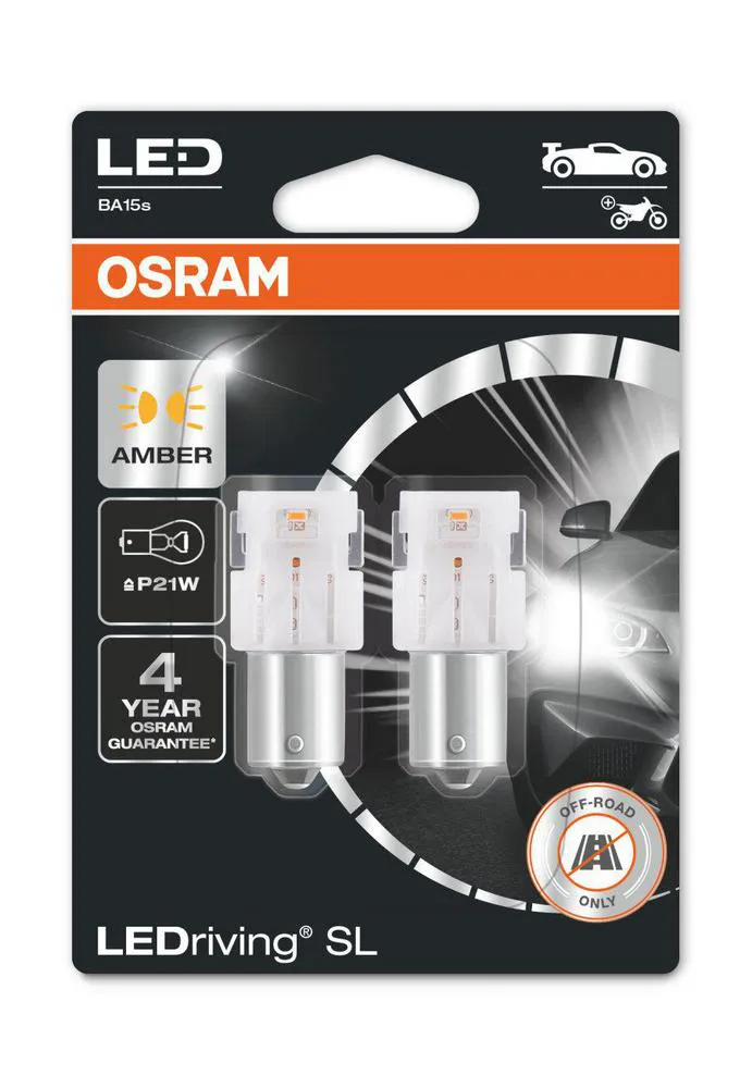 Alternativ bild 0 för Lampa, LEDriving P21W LED Orange, 2-pack Osram
