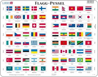 Produktfoto för Larsen Sverige Karta och djur Pussel 71 bitar