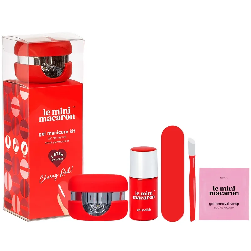 Bild 1 för Le Mini Macaron Gel Manicure Kit Cherry Red 10 ml