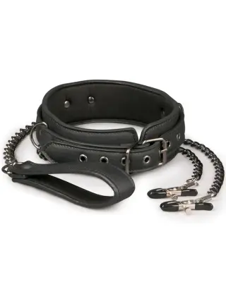 Produktfoto för Leather Collar & Nipple Chains