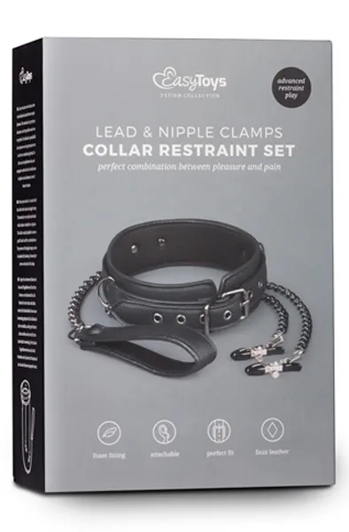 Bild 2 för Leather Collar & Nipple Chains
