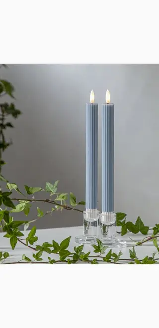 Produktfoto för LED antikljus blå 2st 25cm
