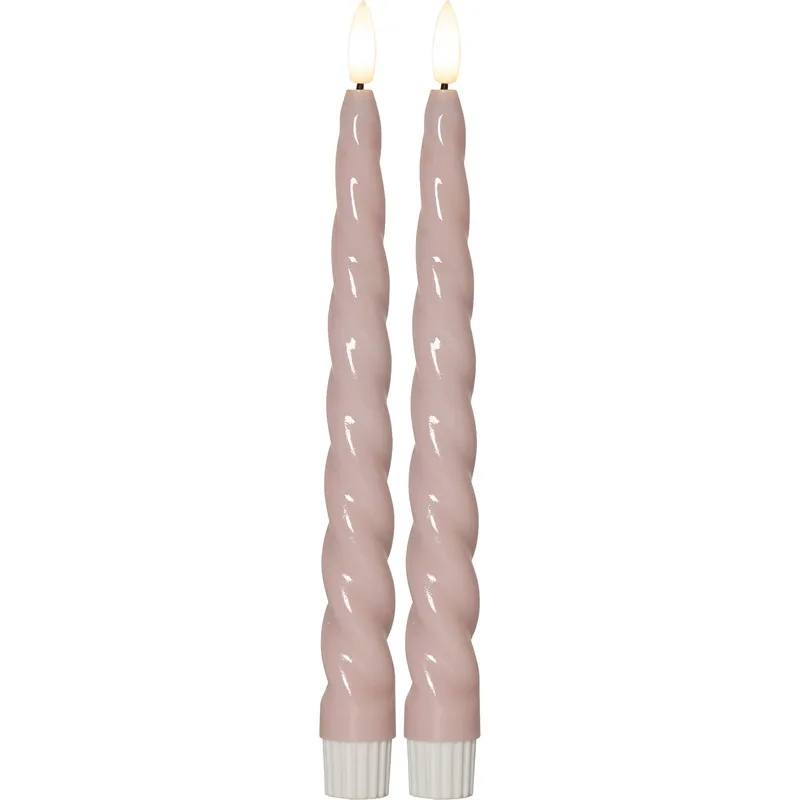 Alternativ bild 0 för LED ANTIKLJUS FLAMME SHINE ROSA / 2-pack / 24,5cm