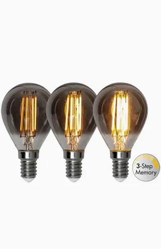 Produktfoto för LED-lampa E14 P45 Soft Glow Smoke 3-step memory