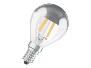 Produktfoto för LED-LAMPA OSRAM KLOT (34) E14 SILVER TOPPFÖRSPEGLAD CL P 4W | Beijerbygg Byggmaterial