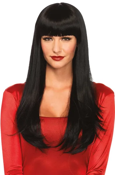Bild 1 för Leg Avenue Bangin' Long Straight Wig Svart Peruk
