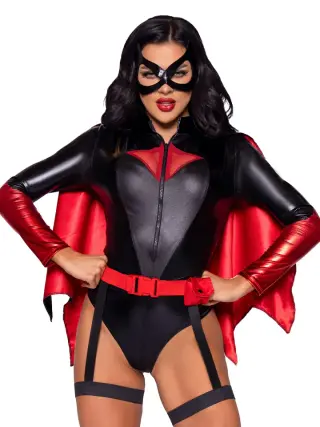 Produktfoto för Leg Avenue Bat Woman Bodysuit L Rollspel & Maskerad