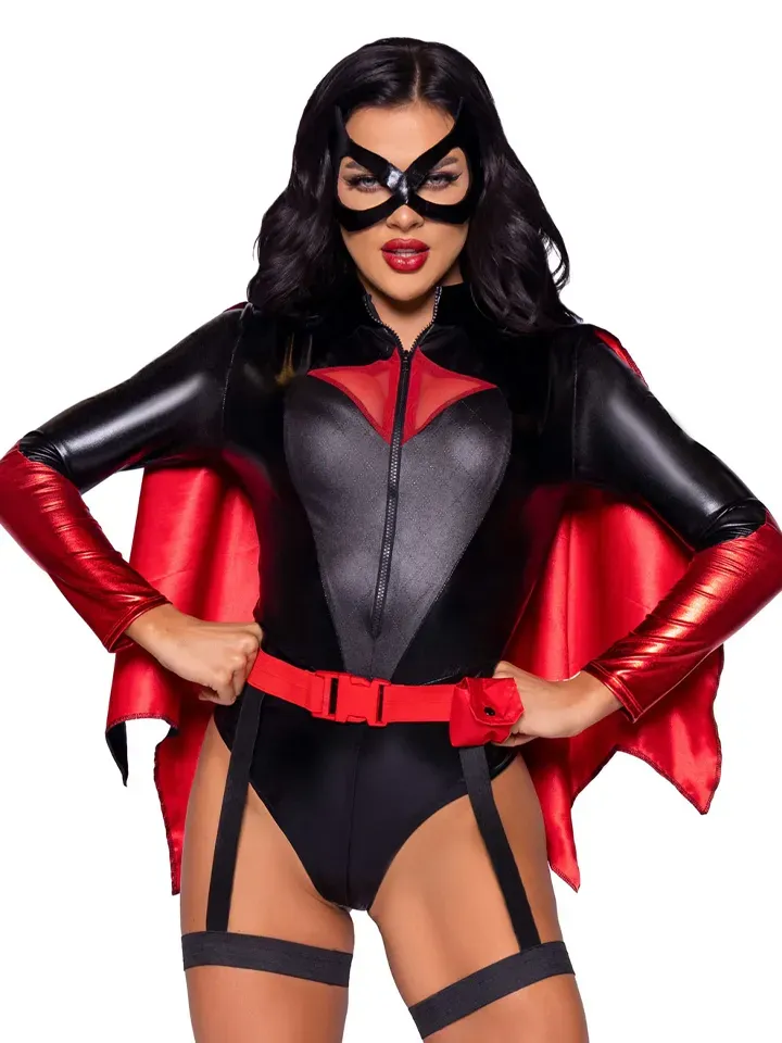 Bild 1 för Leg Avenue Bat Woman Bodysuit L Rollspel & Maskerad