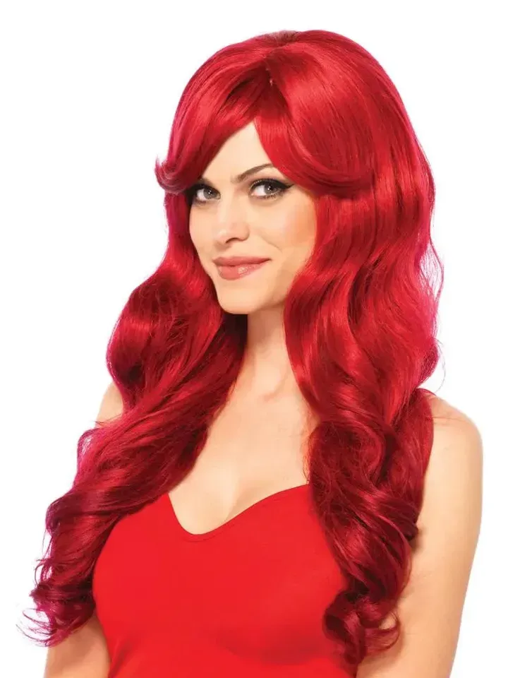 Bild 1 för Leg Avenue Long Wavy Wig Red Peruk