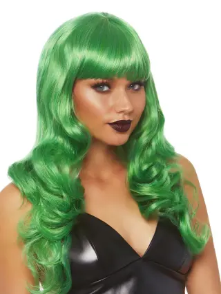 Produktfoto för Leg Avenue Misfit Long Wavy Wig Green Peruk