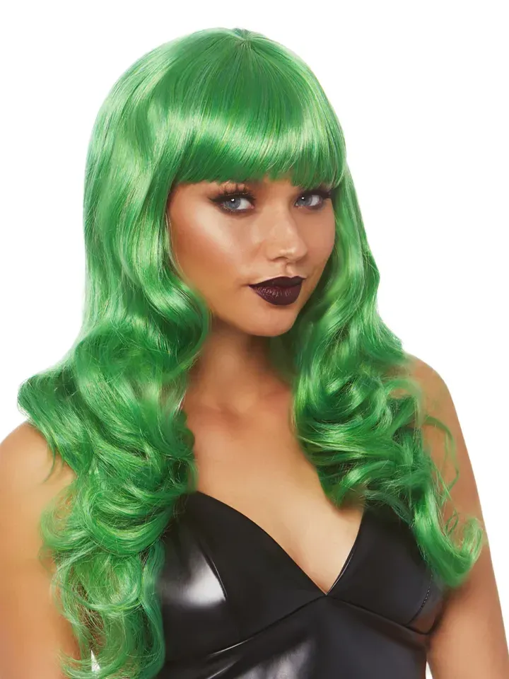 Bild 1 för Leg Avenue Misfit Long Wavy Wig Green Peruk
