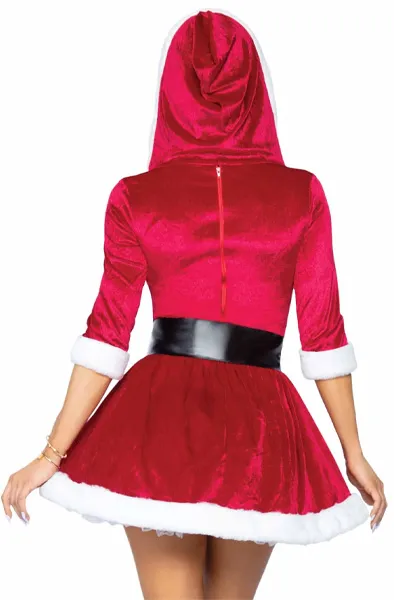 Bild 2 för Leg Avenue Mrs. Claus Hooded Dress M/L Rollspel & Maskerad