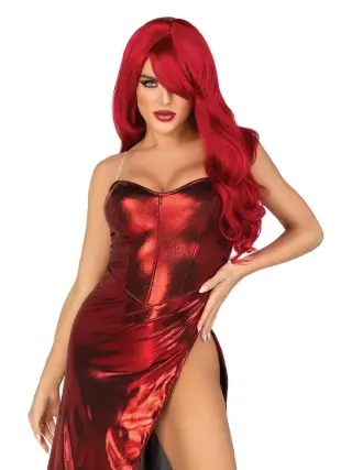 Produktfoto för Leg Avenue Shimmer Bodysuit Red S Rollspel & Maskerad