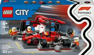 Produktfoto för LEGO 60443 F1® depåstopp & depåteam med Ferrari bil