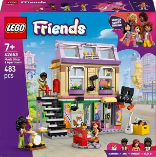 Produktfoto för LEGO Friends 42653 Musikaffär & lägenhet