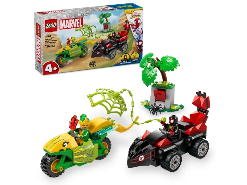 Alternativ bild 0 för LEGO Spidey Spins och Electros jakt med dinosauriefordon 11198