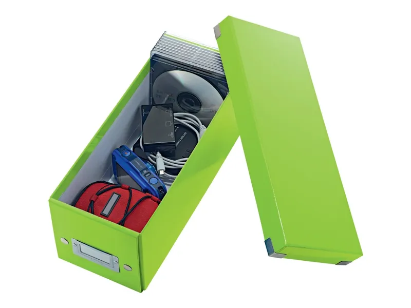 Alternativ bild 0 för Leitz Click & Store WOW CD - Förvaringsbox för medier - kapacitet: 30 CD, 60 CD (tunt fodral), 160 cd (pappersfodral) - grön