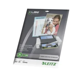 Produktfoto för Leitz - Glättat, CrystalClear - A3 (297 x 420 mm) lamineringsfickor