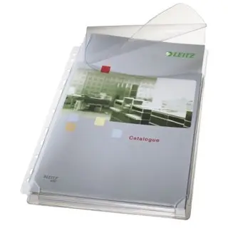 Produktfoto för Leitz Plastficka, Premium A4, stansad, 170 mikrometer, PVC, jämn, 11 hål, genomskinlig