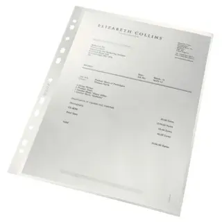 Produktfoto för Leitz Plastficka recycled stansad PP A4 0,09 A4 transparent