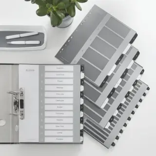 Produktfoto för Leitz WOW Extra Wide - Avdelare - 12 delar - förtryckt: 1-12 - för A4 - svart, vit