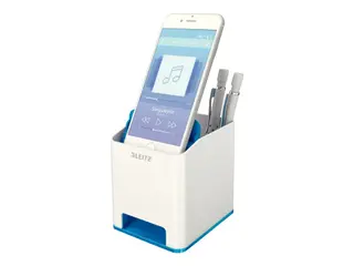 Produktfoto för Leitz WOW Pennkopp med Ljudförstärkande Mobilhållare Blå