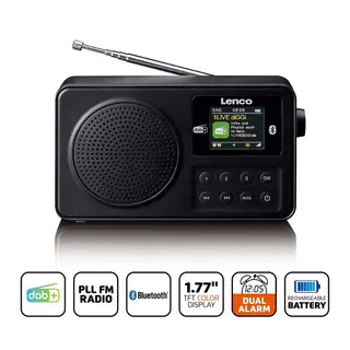 Produktfoto för Lenco Bärbar DAB+/FM-radio med Bluetooth - Svart