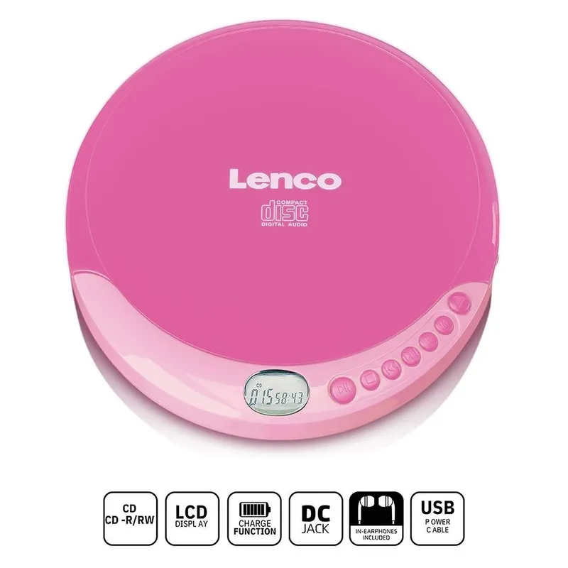 Bild 1 för Lenco CD-011 - CD-spelare - rosa