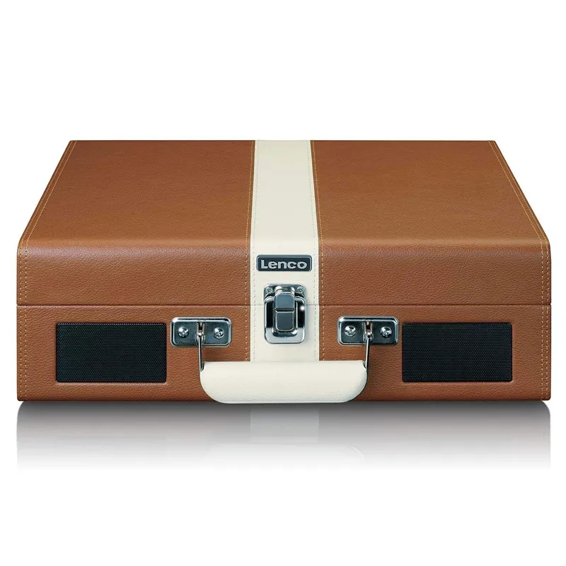 Bild 2 för Lenco Classic Phono TT-120 - Skivspelare - portabel - 2 x 2 Watt - vit, brun